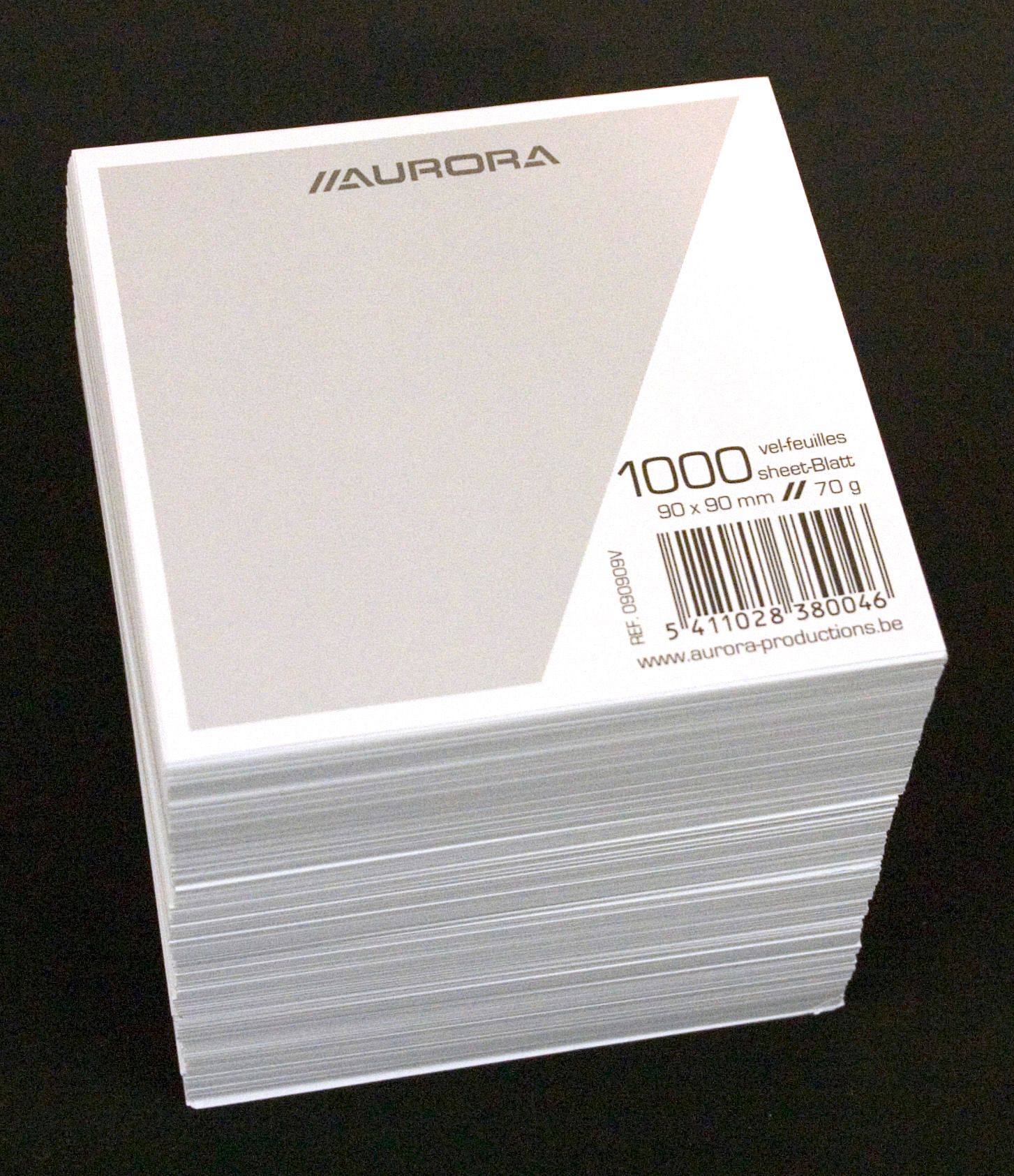 Rezerva cub hartie alba 9x9x9cm AURORA