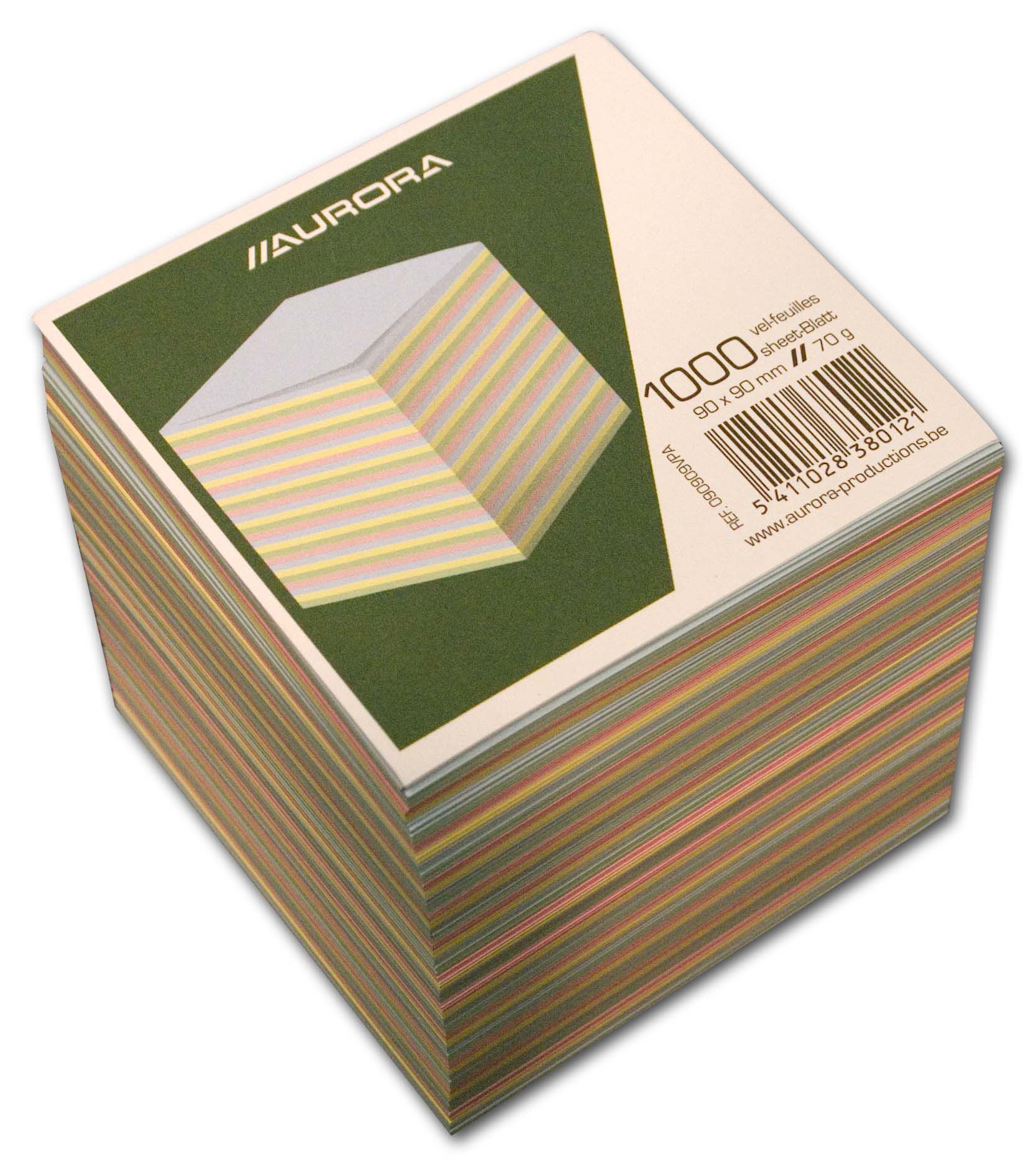 Rezerva cub hartie color 9x9x9cm AURORA