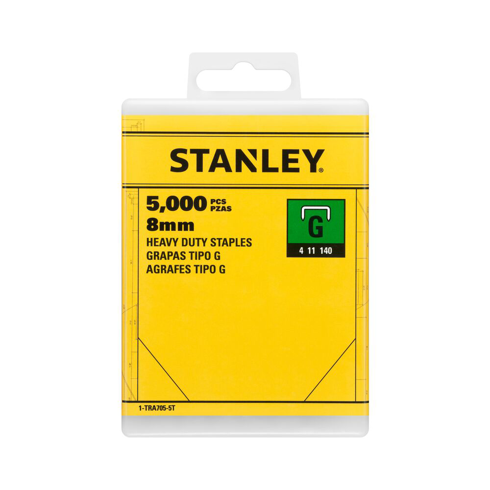 Stanley 1-TRA705-5T, capse pentru aplicatii profesionale, 8mm, 5000 buc tip G 4/11/140, blister