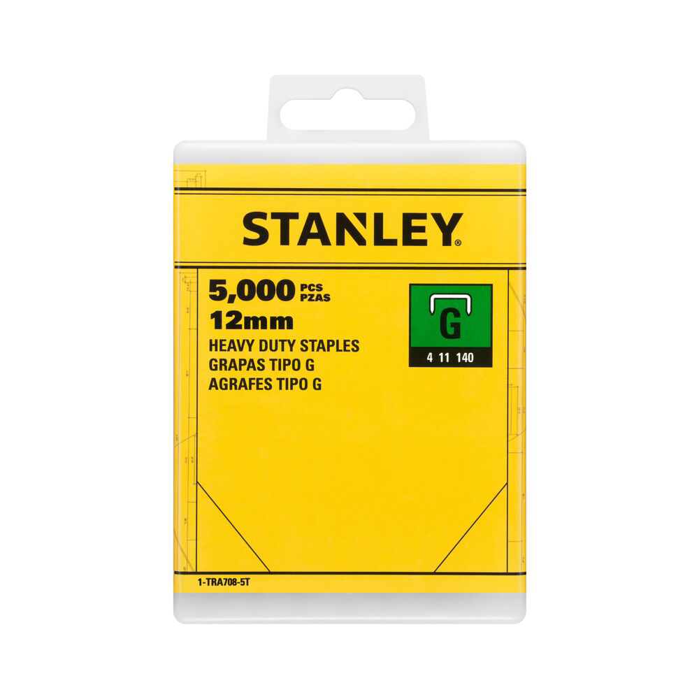 Stanley 1-TRA708-5T, capse pentru aplicatii profesionale, 12mm, 5000 buc tip G 4/11/140, blister