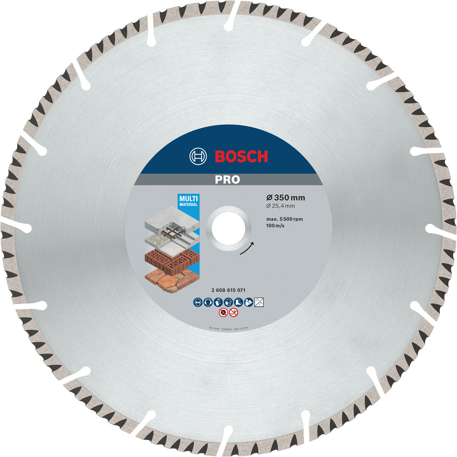 Bosch Disc diamantat PRO Multi Material, 350x25.4x3.3x10mm