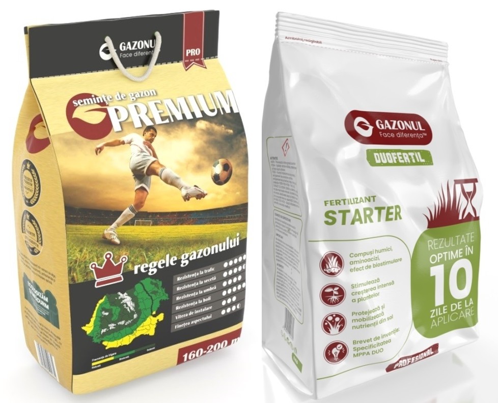 Pachet Gazonul Densificare 120 mp: Seminte 4 kg + Ingrasamant 6 kg
