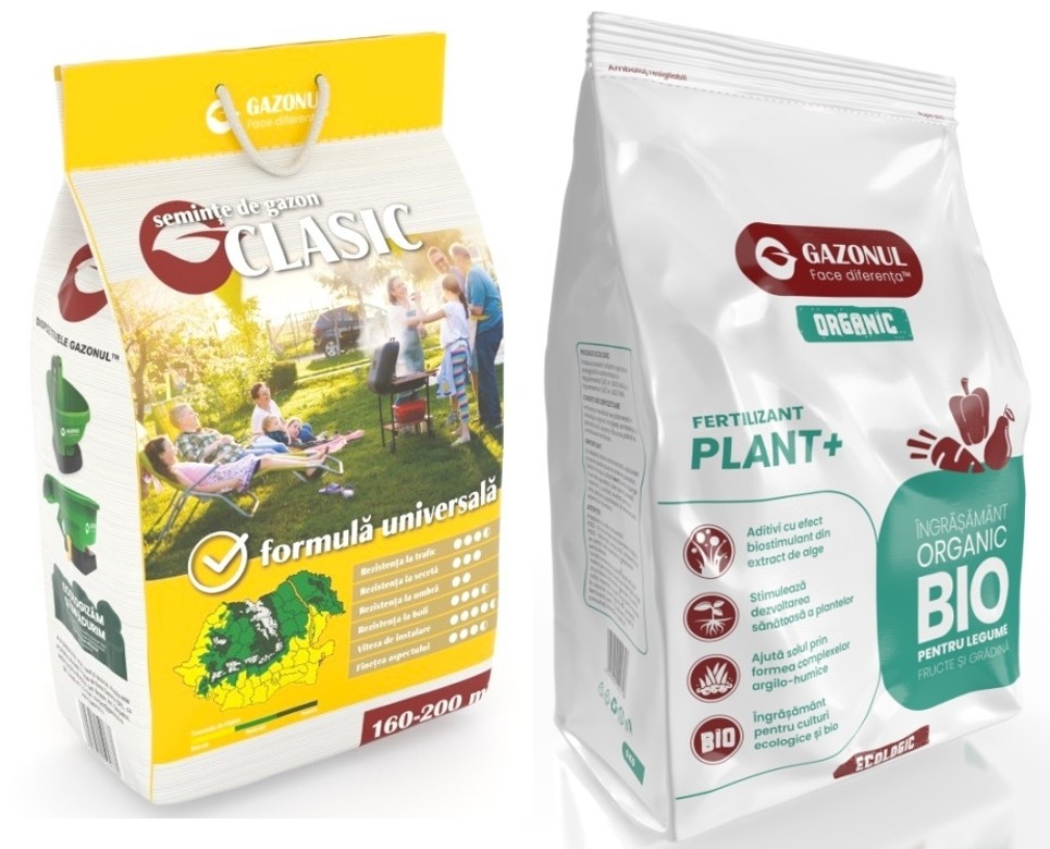 Pachet Gazonul Intretinere 120 mp: Seminte 4 kg + Ingrasamant Plant+ 6 kg