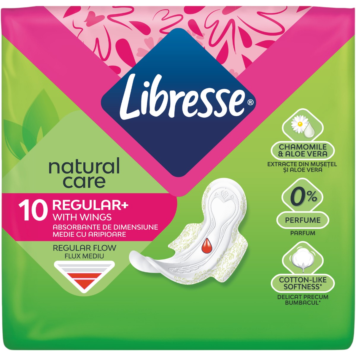 LIBRESSE NATURAL CARE ABSORBANTE NORMAL 10BUC