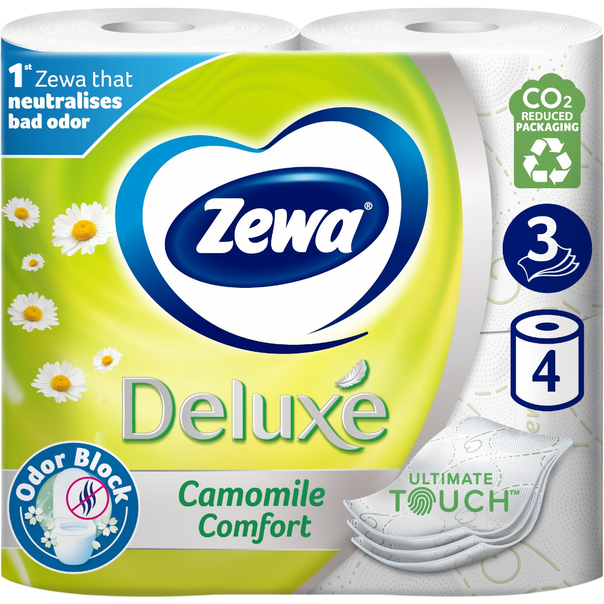 ZEWA DELUXE HARTIE IGIENICA 4ROLE CAMOMILE COMFORT 3STR