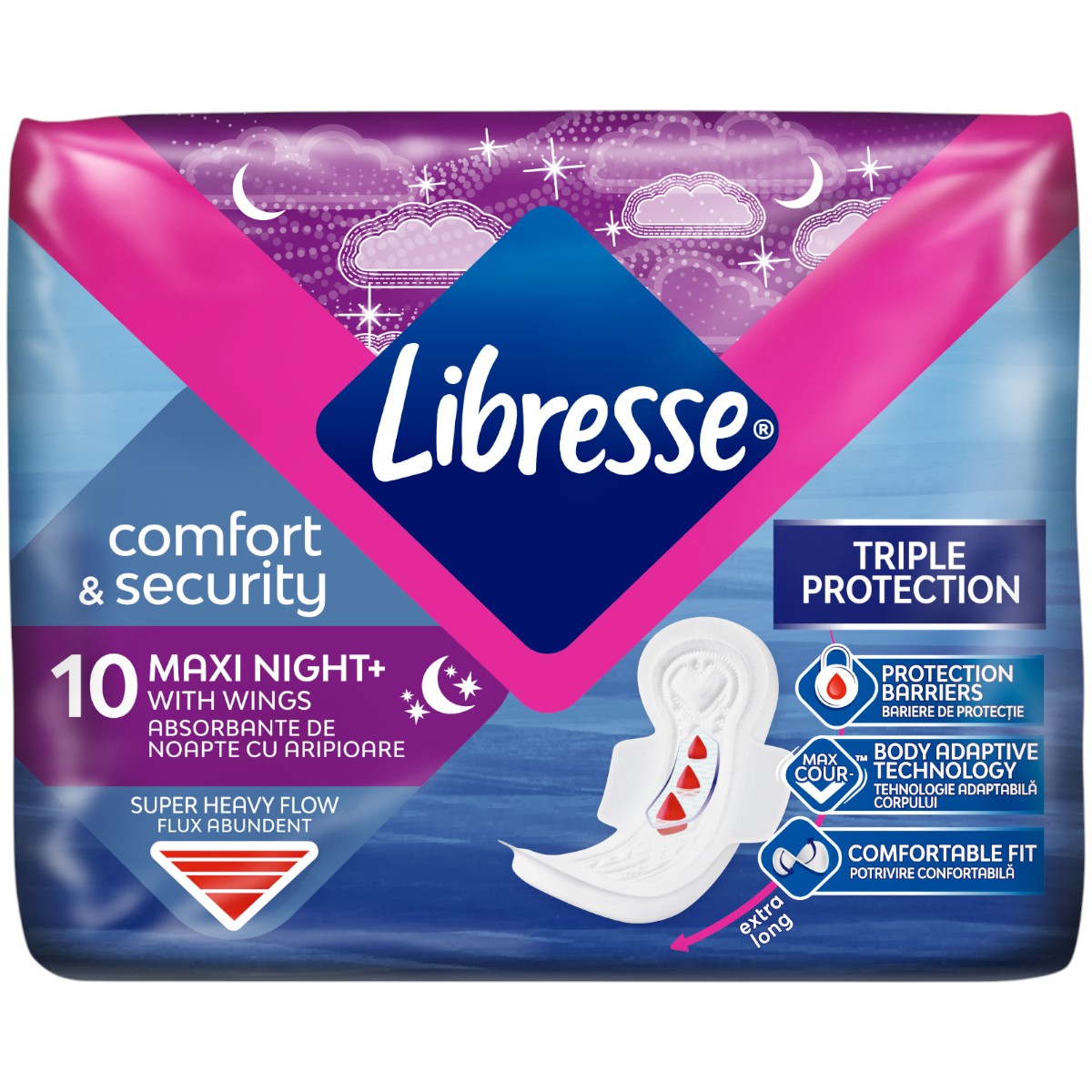 LIBRESSE ABSORBANTE MAXI NIGHT 10BUC