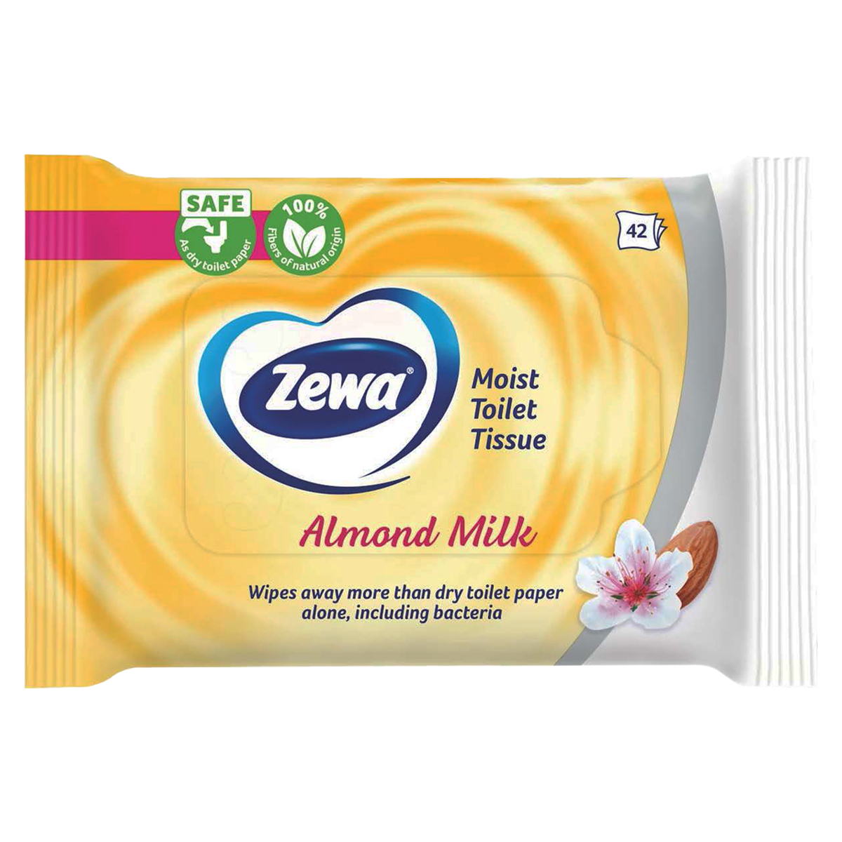 ZEWA HARTIE IGIENICA UMEDA NATURAL LAPTE MIGDALE 42BUC