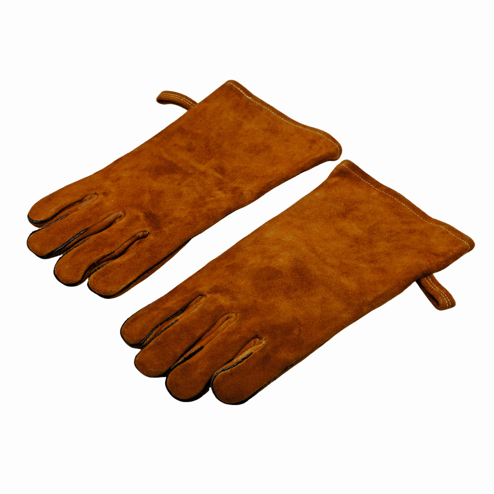 Set manusi protectie pentru gratar KLUGMEISTER KY360180AST, material piele, culoare maro