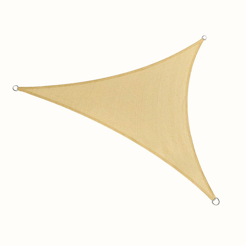 Umbrar/prelata de soare triunghi din PE, MESTERINO PE180030303 3 m X 3 m X 3 m, densitate 180g/mp, culoare bej, protectie UV