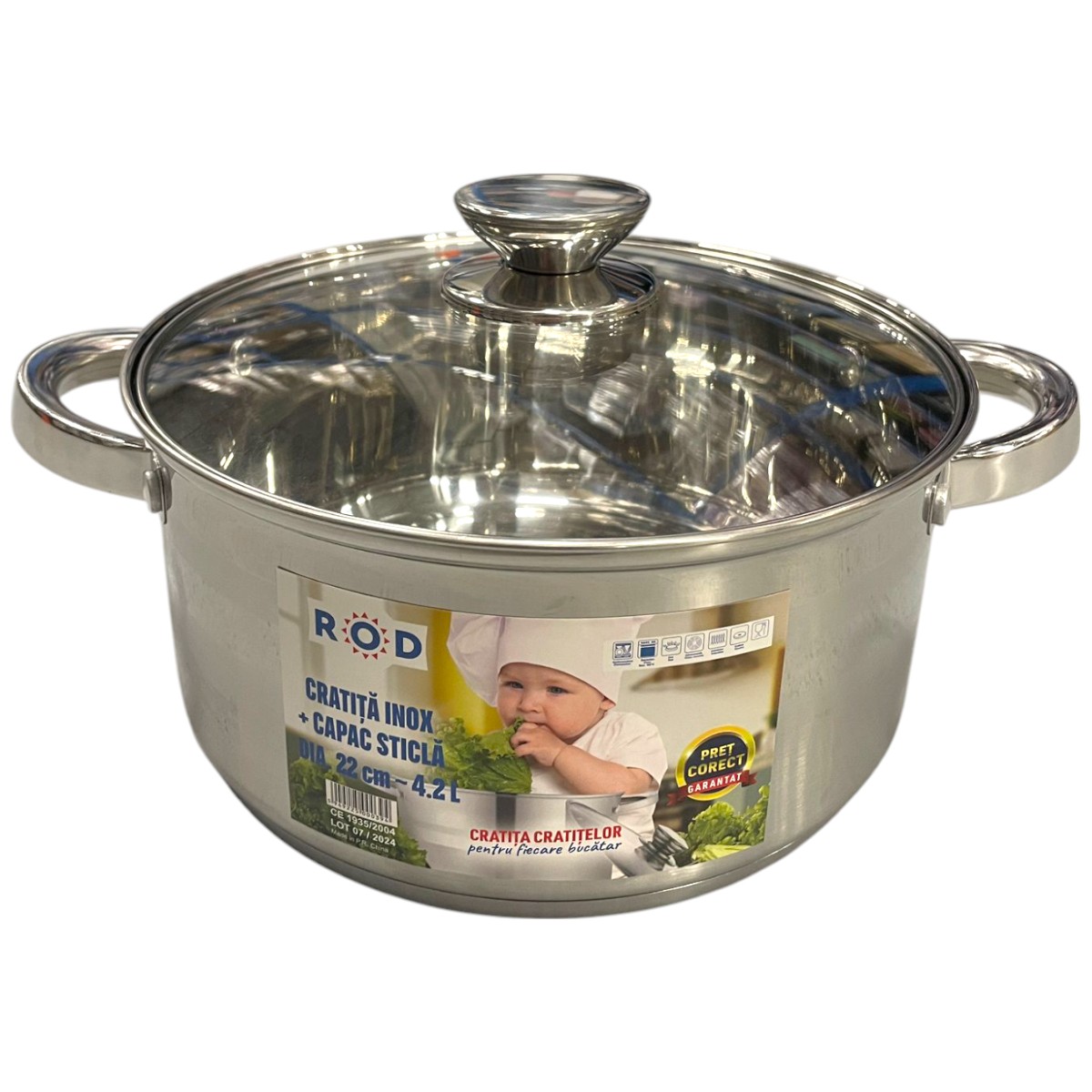 ROD CRATITA INOX 4.2L CU CAPAC STICLA