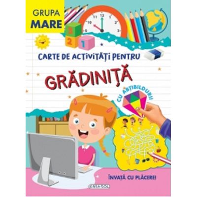 Carte de activitati pentru gradinita cu abtibilduri - Grupa mare