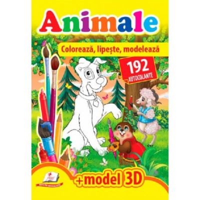 Animale. Coloreaza lipeste modeleaza 192 autocolante 3D model