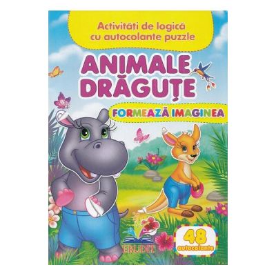 Formeaza imaginea. Animale dragute 48 autocolante