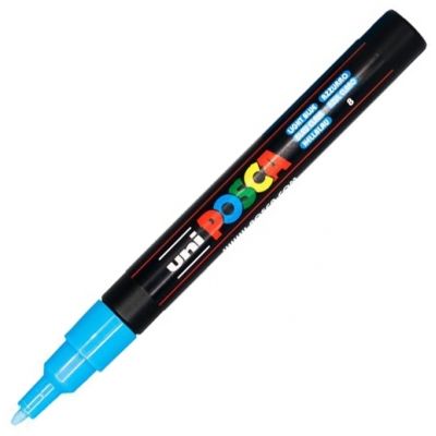 Marker UNI PC-3M 0. 9-1. 3 mm albastru-deschis Posca M296