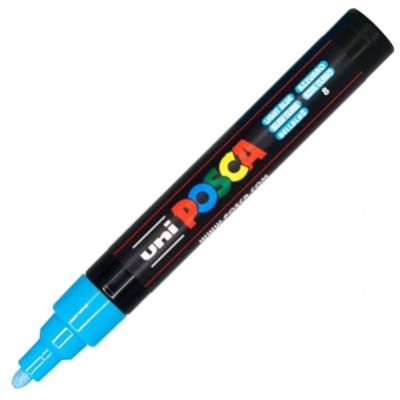 Marker UNI PC-5M 1. 8-2. 5 mm albastru deschis Posca M317