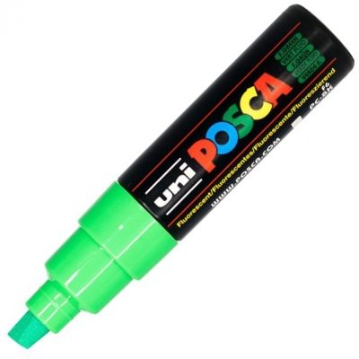 Marker UNI PC-8K 8. 0 mm varf tesit verde fluorescent Posca M650