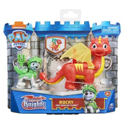 Minifigurine Rocky si dragon Flame Patrula Catelusilor