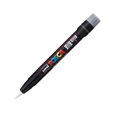 Marker pensula UNI Brush PCF-350 K alb Posca M419