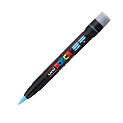 Marker pensula UNI Brush PCF-350 K albastru deschis Posca M423