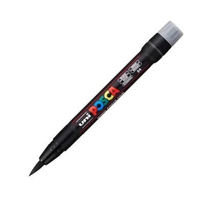 Marker pensula UNI Brush PCF-350 K negru Posca M425