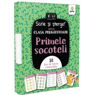 Scrie si sterge pentru prescolari mici. Primele socoteli. 32 fise de lucru refolosibile