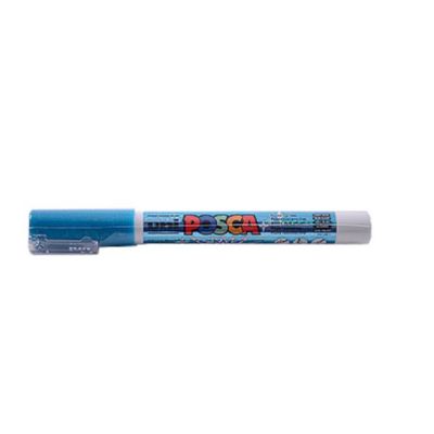 Marker UNI PC-3ML 0. 9-1. 3 mm albastru deschis cu sclipici Posca M1277