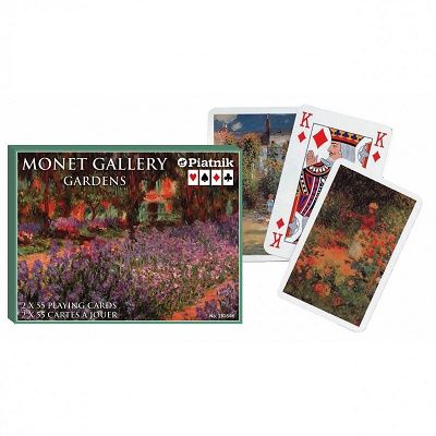 Set 2 pachete Carti de joc Monet Gardens in cutie de lux