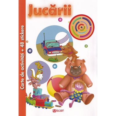 Carte de activitati cu 48 stickere. Jucarii