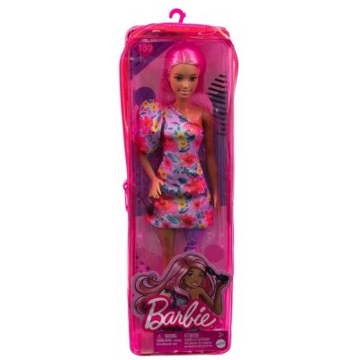 Papusa cu par roz si picior protetic Barbie Fashionista