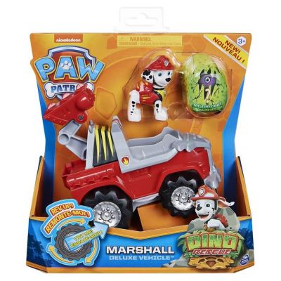 Set vehicul cu catelus Marshall si figurina Dino surpriza Patrula Catelusilor