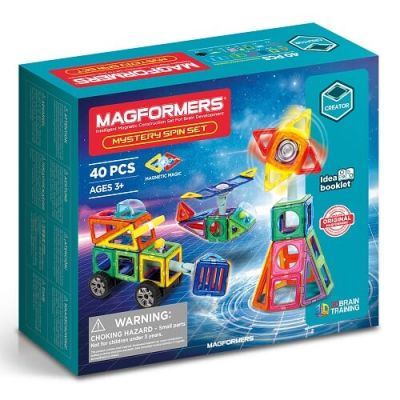 Joc magnetic de constructie Magformers Mystery Spin Set cu Element Rotativ 40 piese Magformers