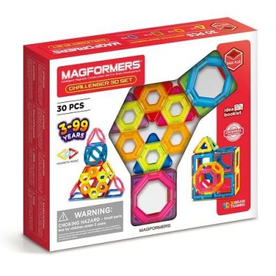 Joc magnetic de constructie Challenger Set Extra Provocari 30 piese Magformers