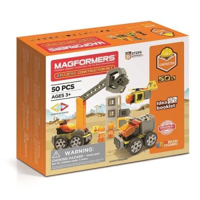 Joc magnetic de constructie Amazing Construction Set Utilaje de constructii 50 piese Magformers