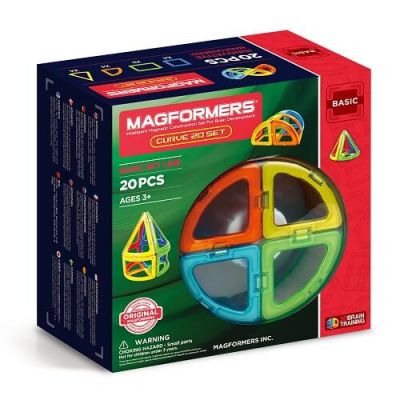 Joc magnetic de constructie Curve Set Curbe 20 piese Magformers