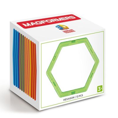 Joc magnetic de constructie Hexagonal Set 12 piese in forma de hexagon Magformers