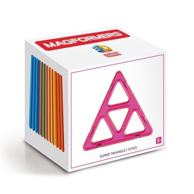 Joc magnetic de constructie Super Triangle Set 12 piese in forma de triunghi Magformers