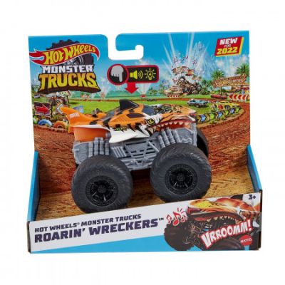 Masinuta Monster Truck Roarin wreckers Tiger Shark cu functii si sunete scara 1 43