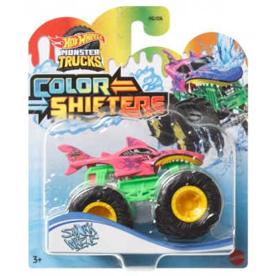 Monster truck Camion Shark Wreak cu culori schimbatoare scara 1 64