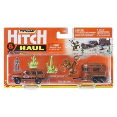 Set 2 vehicule scara 1 64 Matchbox HitchampHaul Rodeo 1988 Jeep Wagoneer Pony trailer