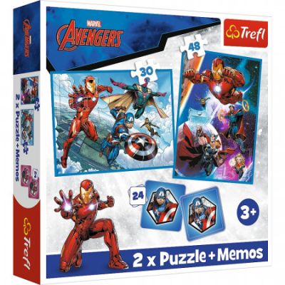 Puzzle 2-in-1 Memo Avengers Eroii in actiune Trefl