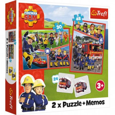 Puzzle 2-in-1 Memo Pompierul Sam Echipa pompierilor Trefl