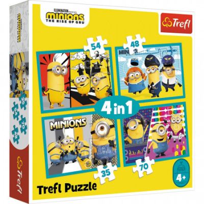 Puzzle Minions 4-in-1 Lumea fericita minionilor Trefl