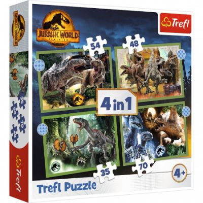 Puzzle Jurassic World 4-in-1 Lumea dinozaurilor Trefl