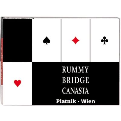 Set carti de joc Rummy Bridge Canasta 2 pachete Piatnik