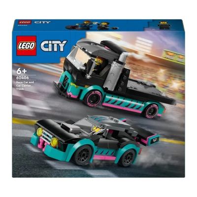 LEGO City. Masina de curse si camion transportator 60406 328 piese