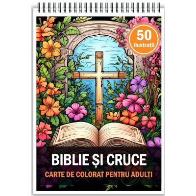 Carte de colorat 50 de ilustratii Biblie si Cruce