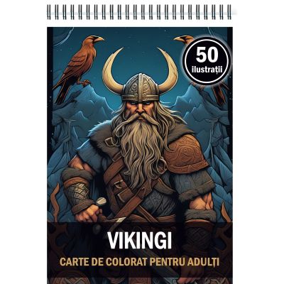 Carte de colorat pentru adulti 50 de ilustratii Vikingi