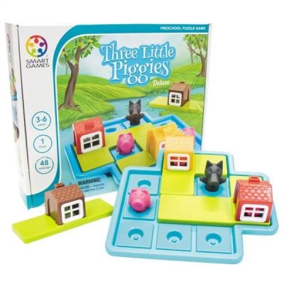 Joc de logica Three Little Piggies Deluxe cu 48 de provocari editie internationala