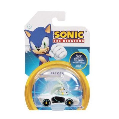 Figurina cu masinuta din metal 6cm Nintendo Sonic S5 Silver