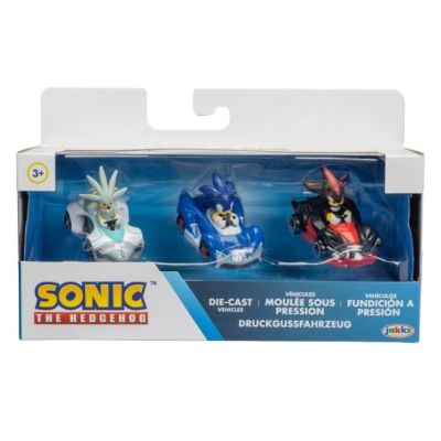 Set 3 figurine cu masinute din metal 6cm Nintendo Sonic S2